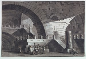Stage Design, Prison Interior with the Death of Socrates by Unknown